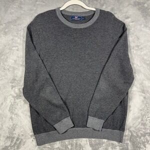Vineyard Vines‎ Men's Striped Crewneck Sweater Size L Gray Classic Knit Pullover